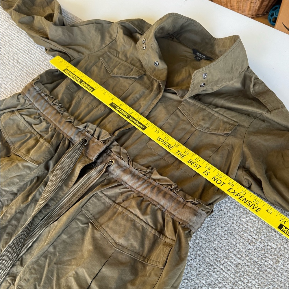 Simply Vera Vera Wang Olive Green Trench Coat Anorak Utility Jacket Petite XL - Picture 8 of 9